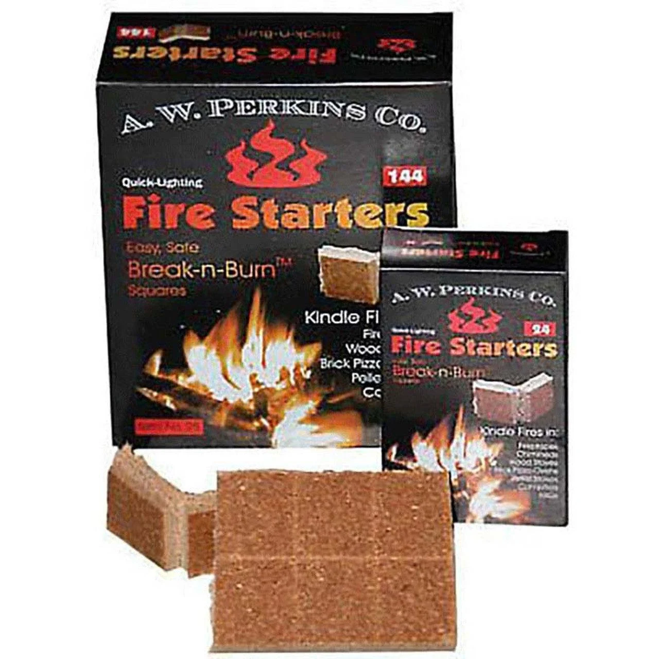 AW Perkins Fire Starters (144 Squares Per Box)