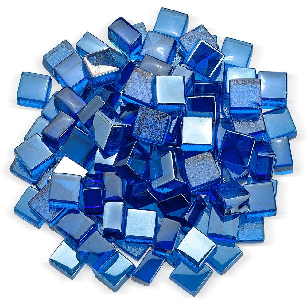 American Fireglass 1/2" Pacific Blue Luster 2.0 Fire Glass (10 lbs in Bag)