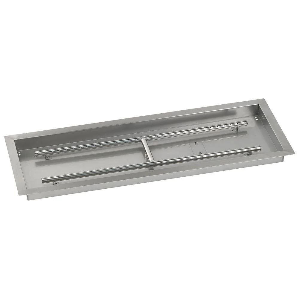American Fireglass 36" x 12" Rectangular Stainless Steel Drop-In Fire Pit Pan