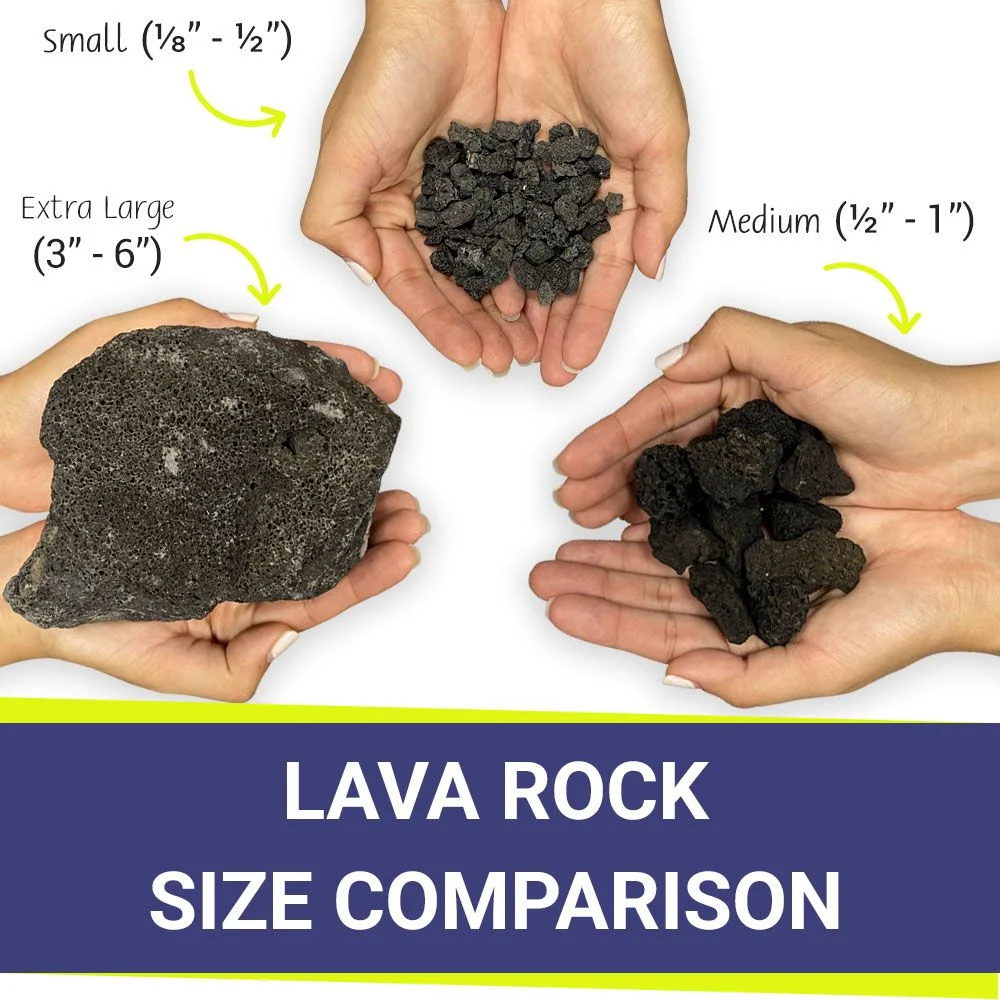 American Fireglass 40 lbs Medium Black Lava Rock