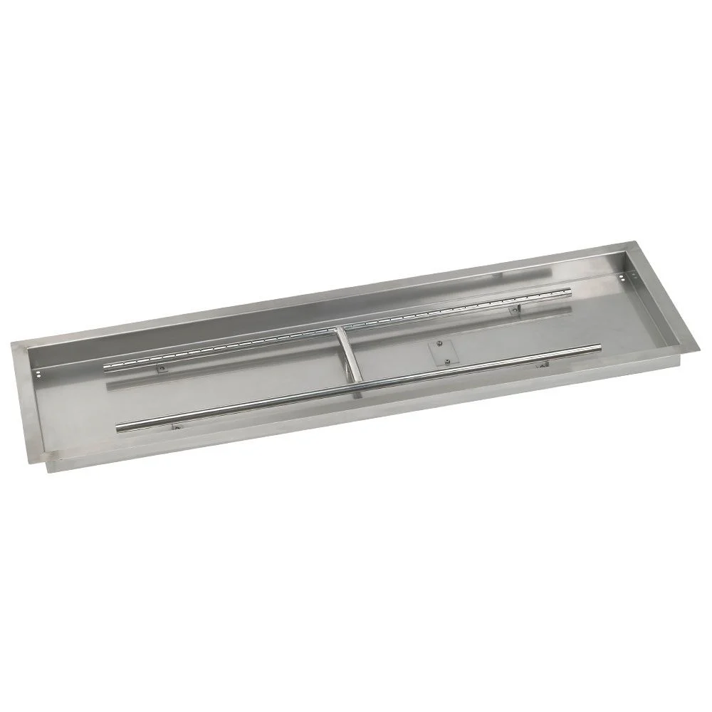 American Fireglass 48" x 14" Rectangular Stainless Steel Drop-In Fire Pit Pan