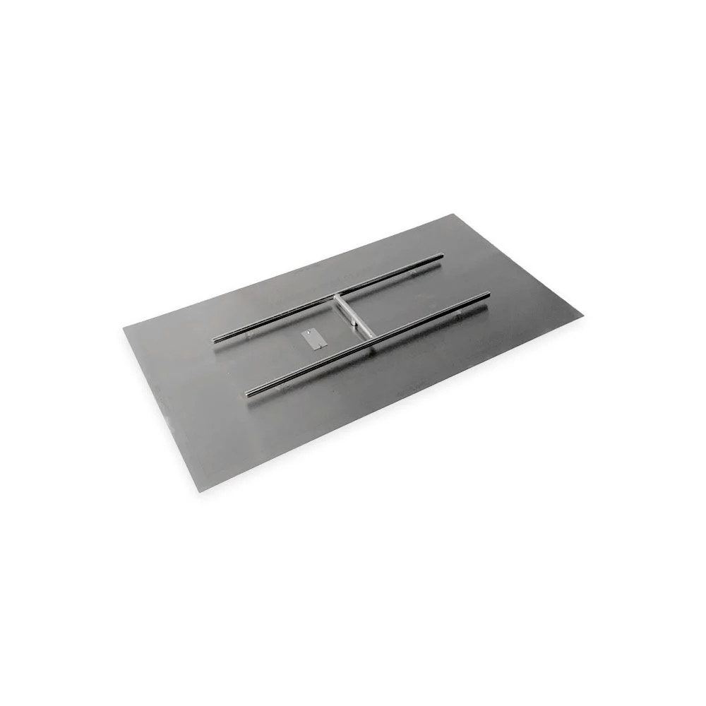 American Fireglass 48" x 24" Rectangular Stainless Steel Flat Fire Pit Pan