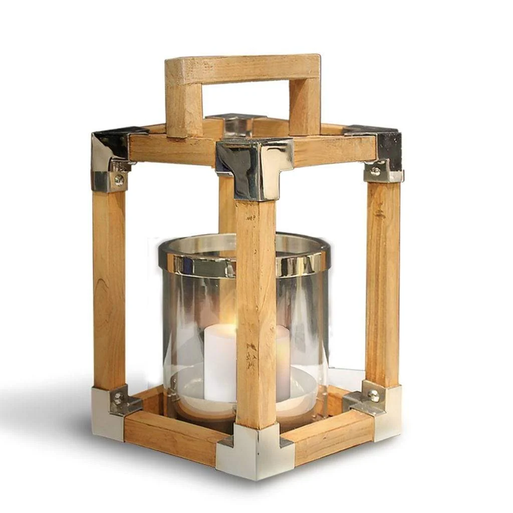 Anywhere Fireplace Southampton 9" x 16" Teak Wood Lantern