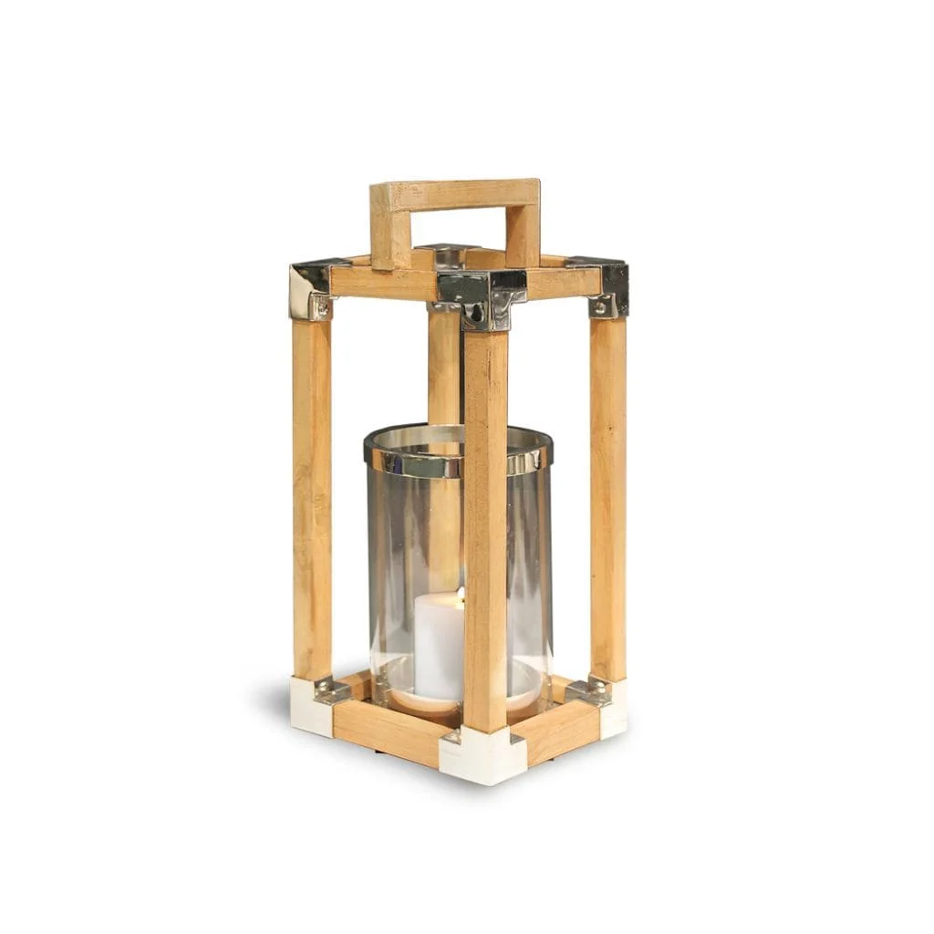 Anywhere Fireplace Southampton 9" x 22" Teak Wood Lantern