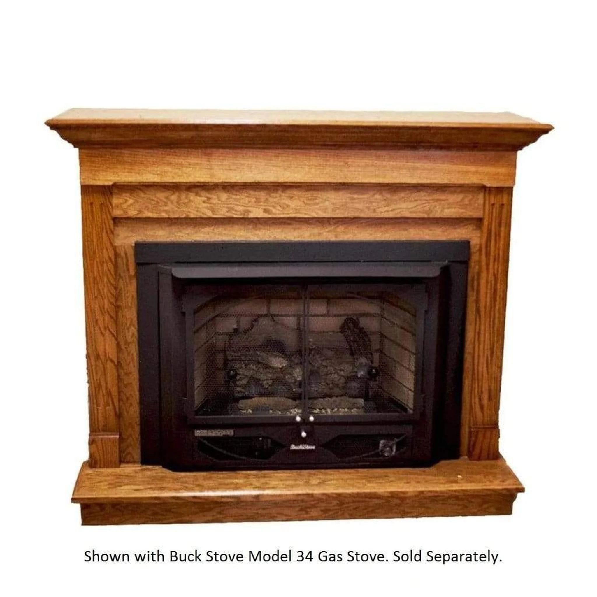 Buck Stove Contemporary Corner Dark Oak Mantel Accessory for Model 34 and Model 384 Gas Stove
