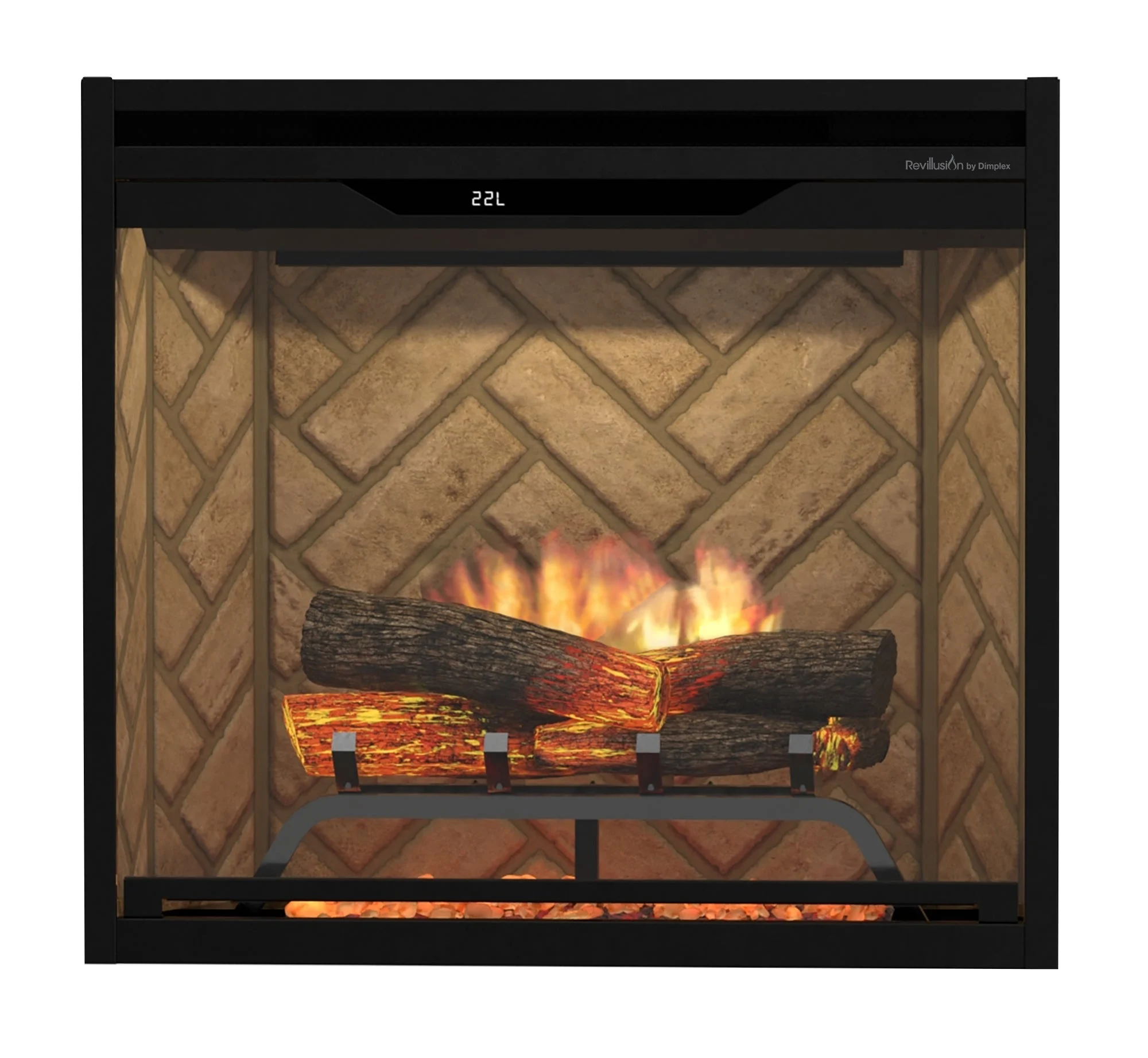 Dimplex Revillusion 24" Built-in Electric Firebox With Herringbone Backer
