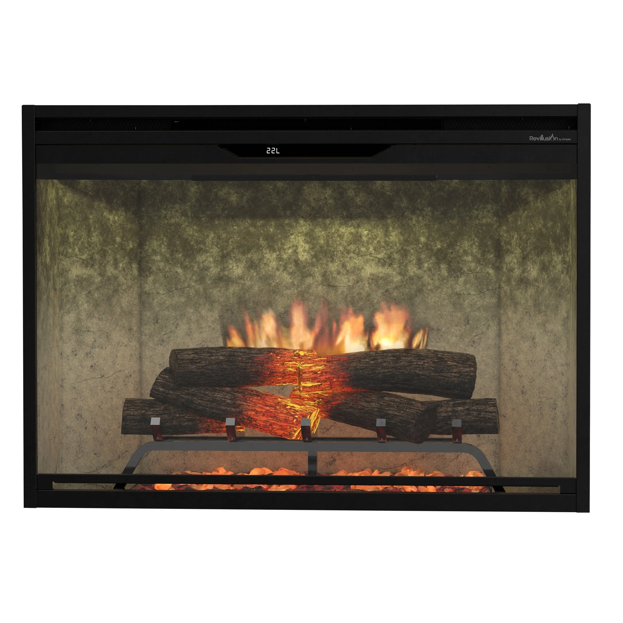 Dimplex Revillusion 36" Built-in Electric Firebox With Weathered Concrete Backer