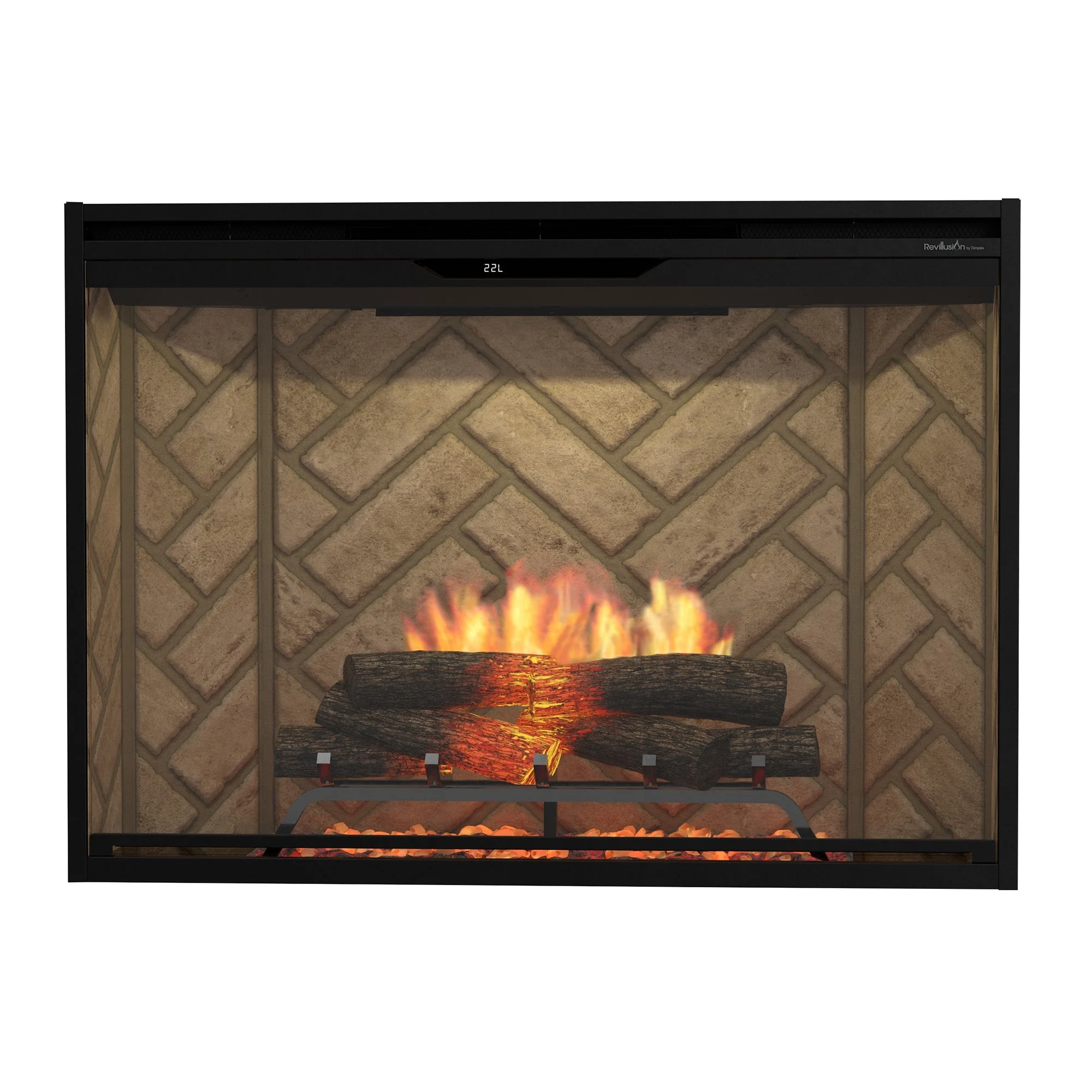 Dimplex Revillusion 42" Built-in Electric Firebox With Herringbone Backer