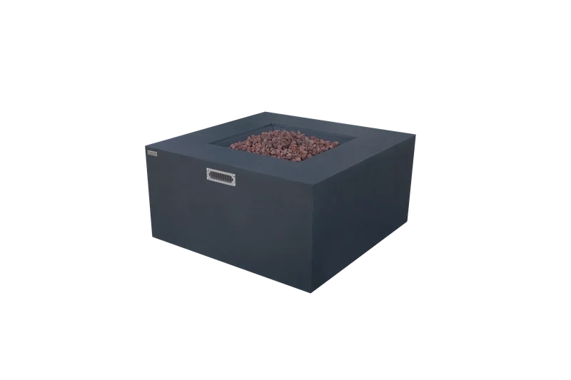 Elementi Rocky 43" Square Dark Grey Propane Fire Table with Hidden Tank