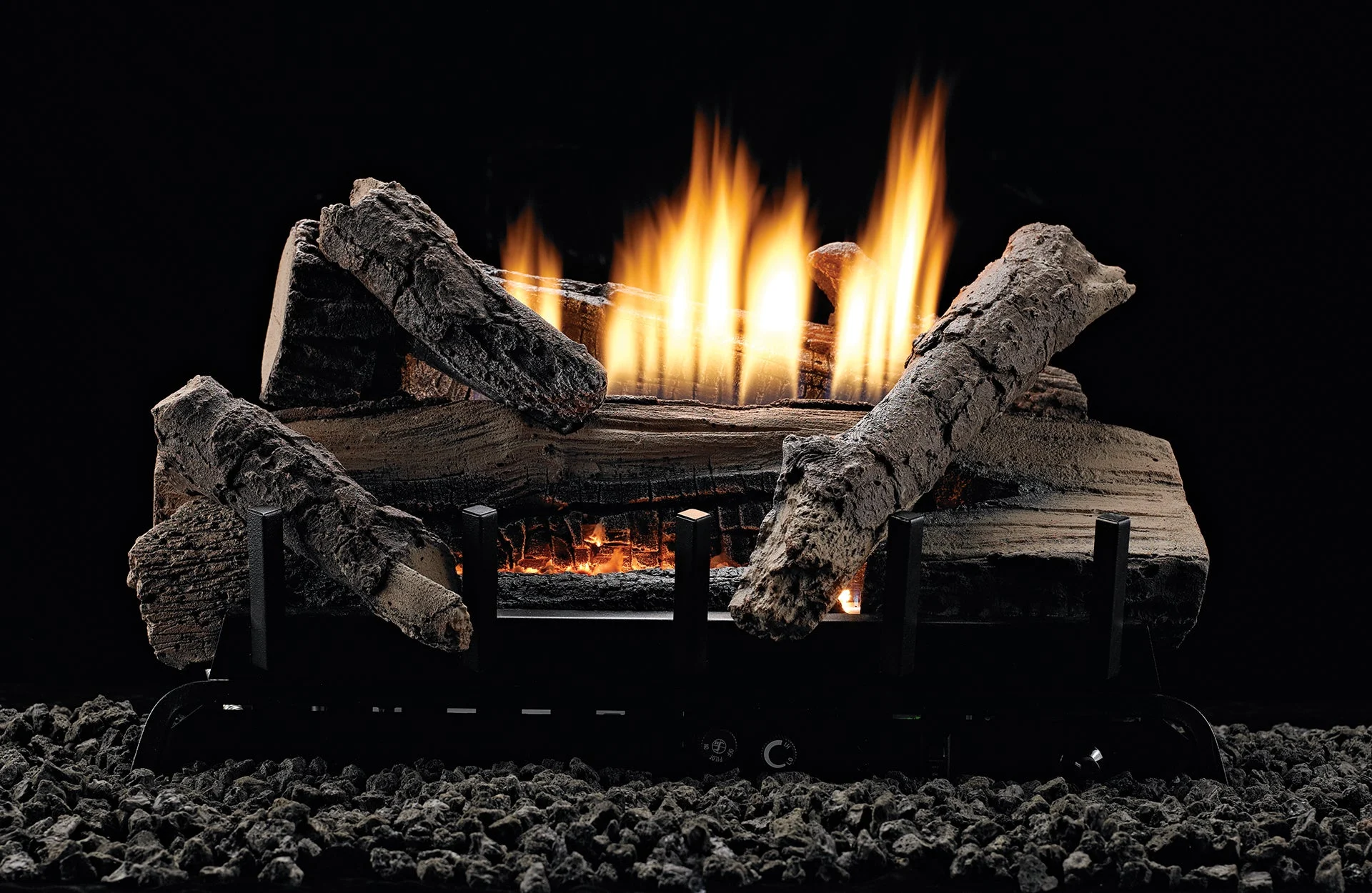 Empire 18" Whiskey River Refractory Log Set With Millivolt Control, Propane Gas Vent-Free Contour Burner
