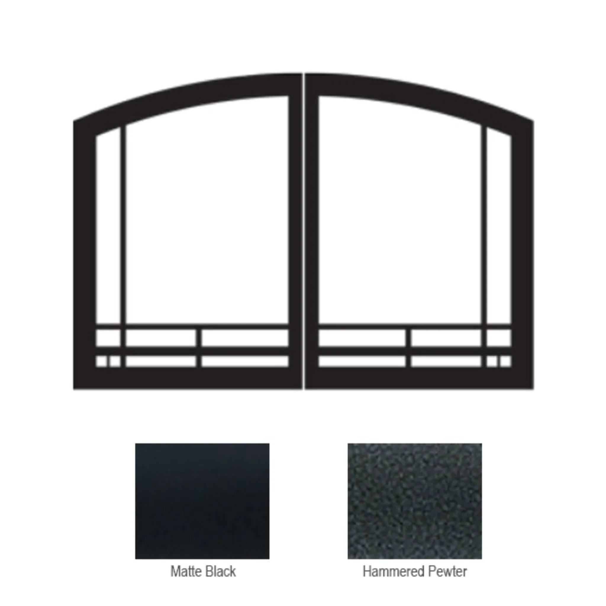 Empire Black Mission Arch Door Set for 42" Breckenridge Premium Firebox