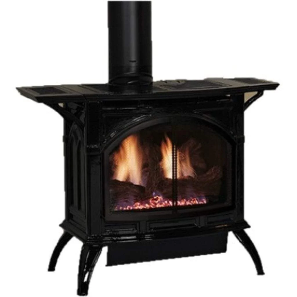 Empire Spirit 28" Porcelain Mahogany Finish Millivolt Control With On/Off Switch, Propane Gas Direct Vent Cast Iron Medium Stove