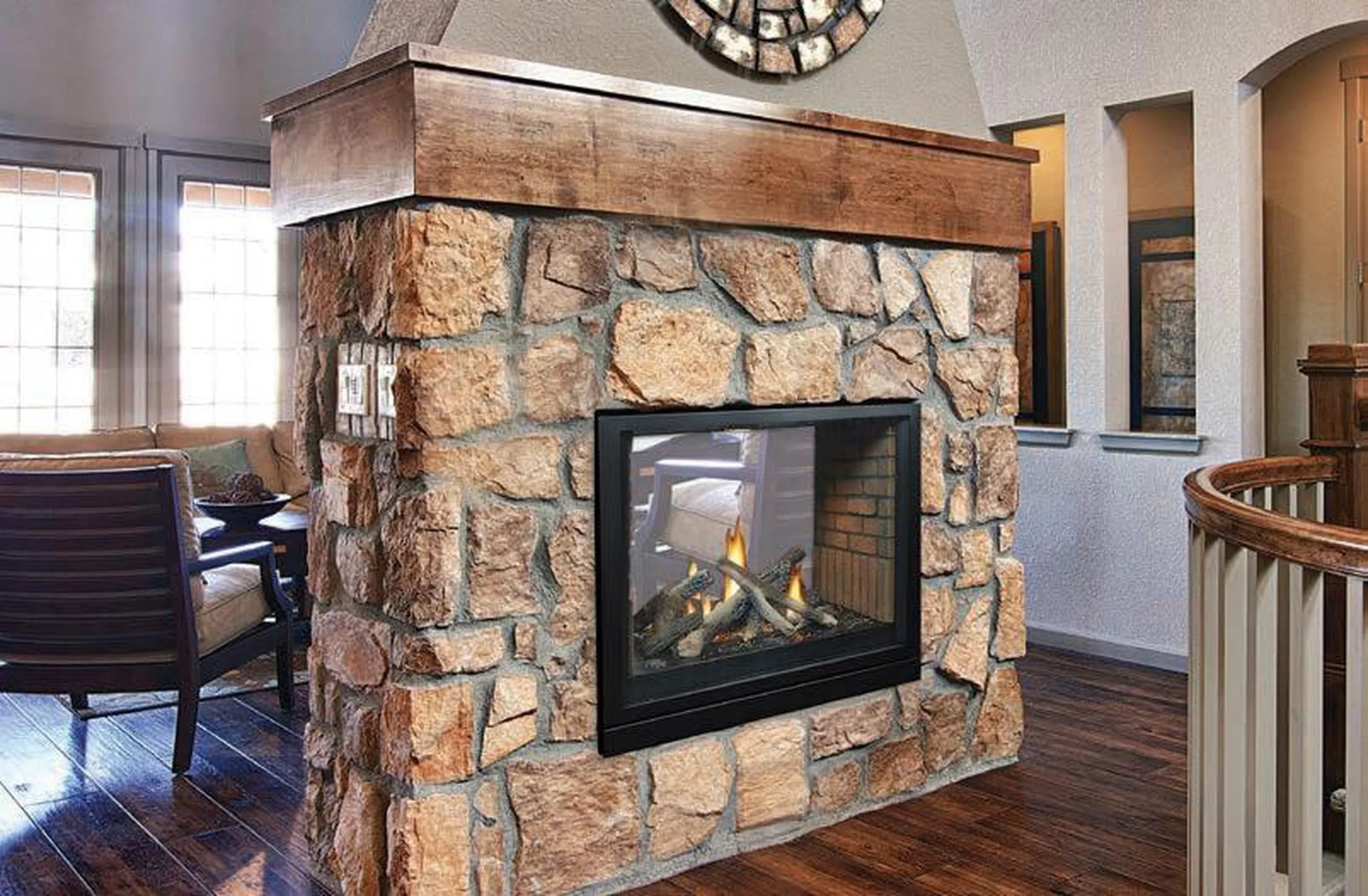 Empire Tahoe Clean Face 36" Intermittent Pilot With On/Off Switch, Natural Gas Direct Vent Premium See Through Fireplace