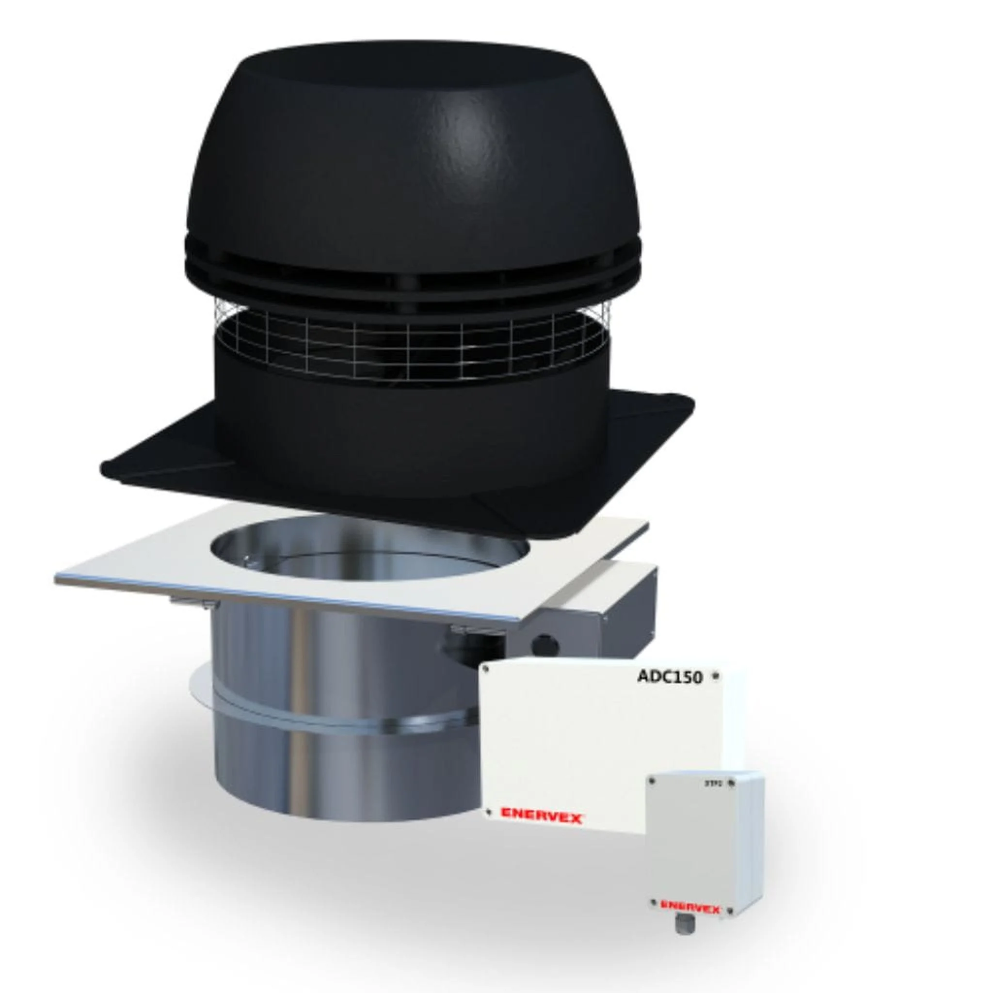Enervex RS 14" Chimney Fan With 12" 120-Volts Mechanical Fireplace Damper, Modulating Fan & Damper Controller - IntelliDraft System