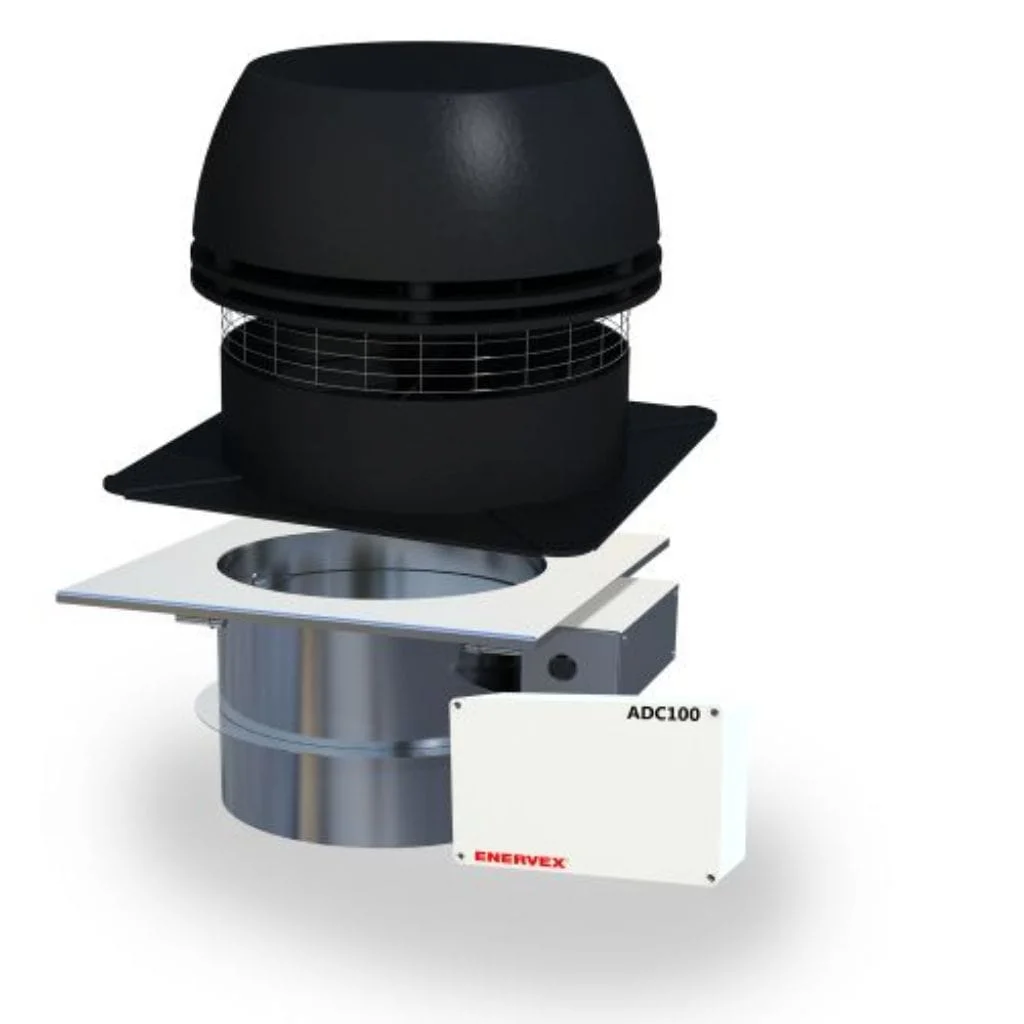 Enervex RS 16" Chimney Fan With 12" 120-Volts Mechanical Fireplace Damper, Fan & Damper Control - Automated Draft & Damper System