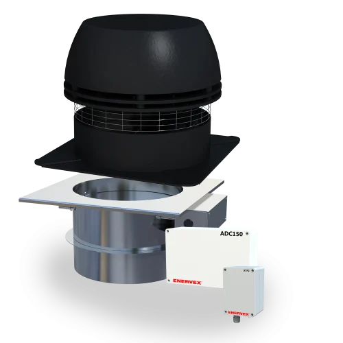Enervex RS 9" Chimney Fan With 6" 24-Volts Mechanical Fireplace Damper, Modulating Fan & Damper Controller - IntelliDraft System