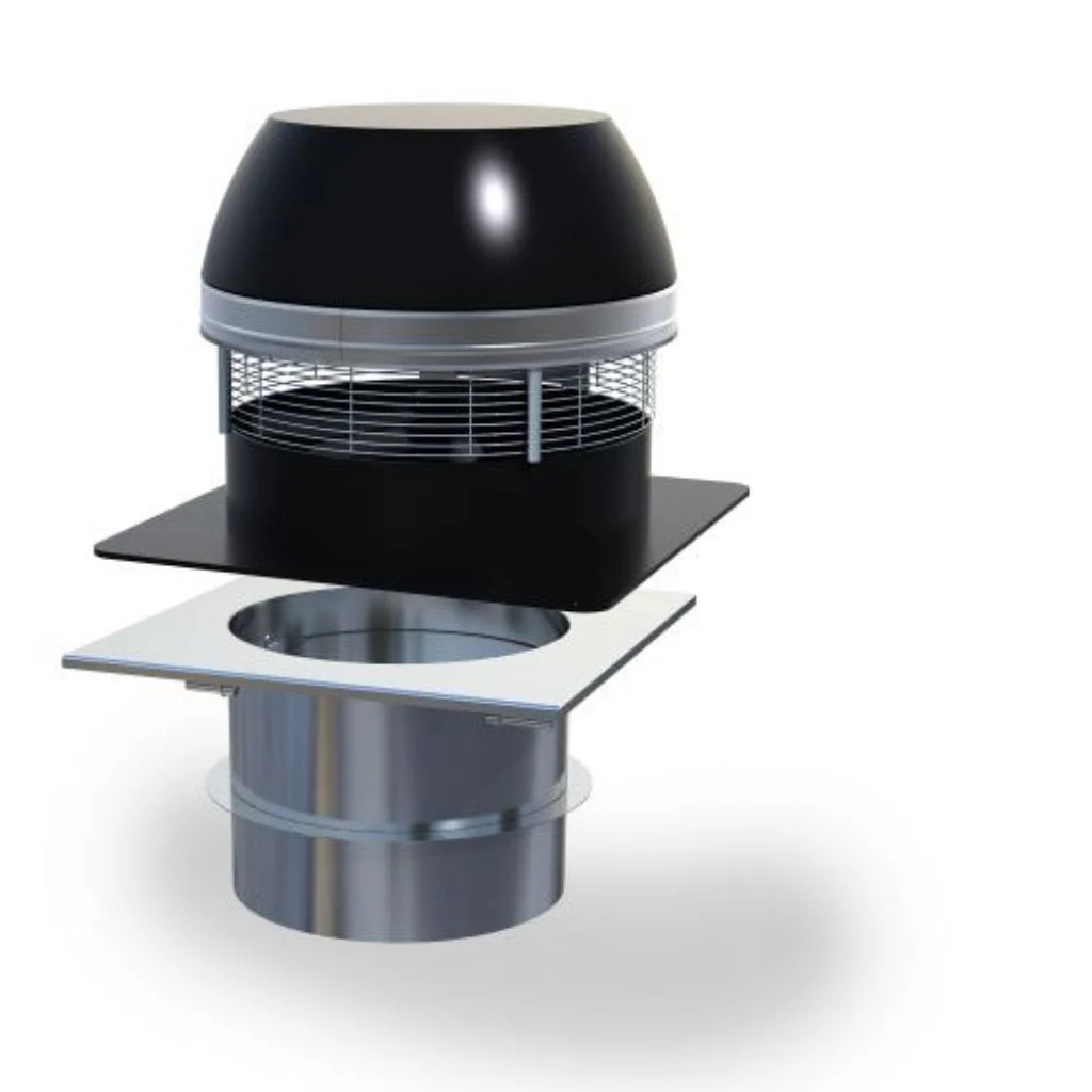 Enervex RSHT 12" Chimney Fan With 10" Manual Fireplace Damper & 8A Fan Speed Control - Manual Draft & Damper System