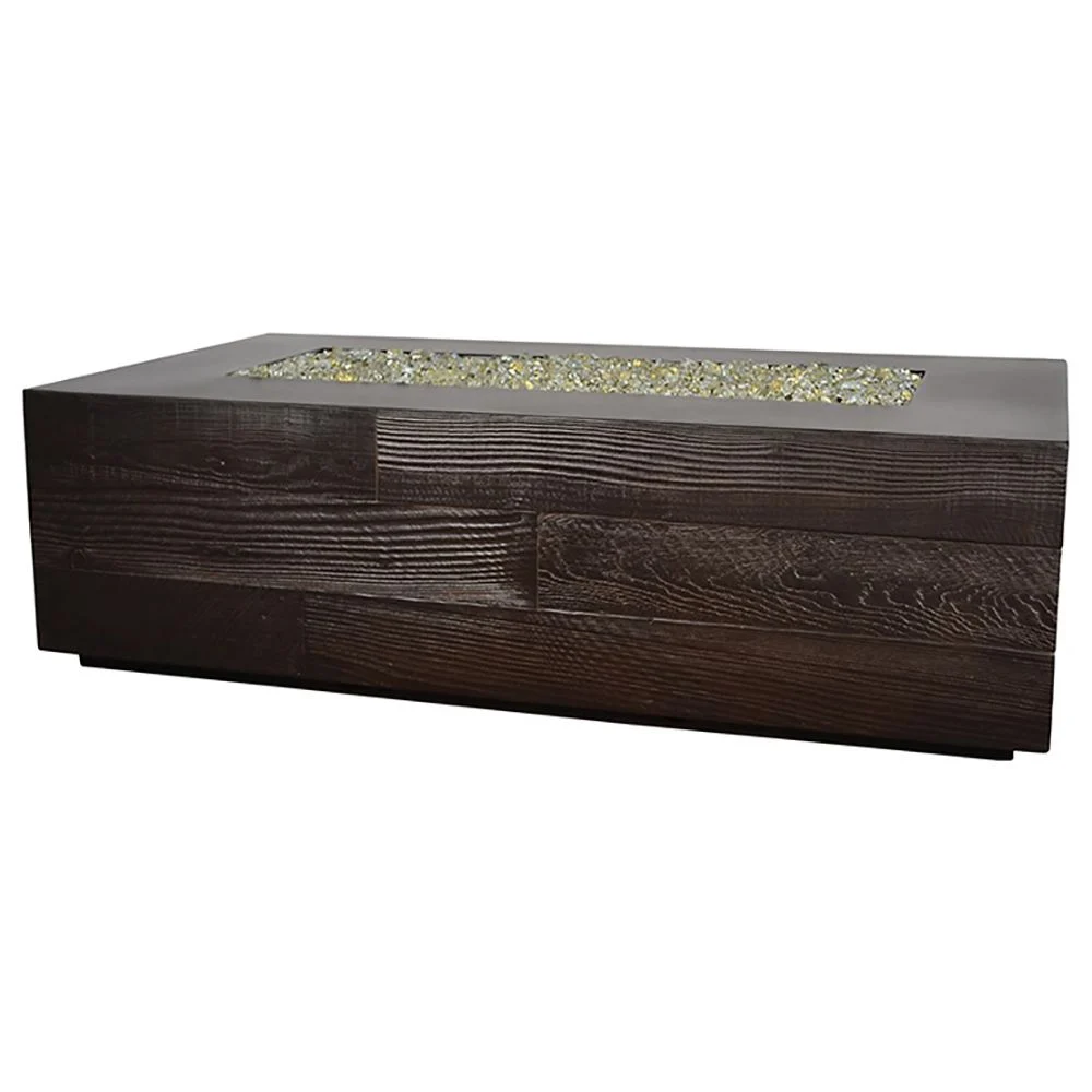 Fire by Design 55" Aspen Rectangle Morning Fog Finish Natural Gas Fire Pit Table - Battery Powered Ignition System Kit