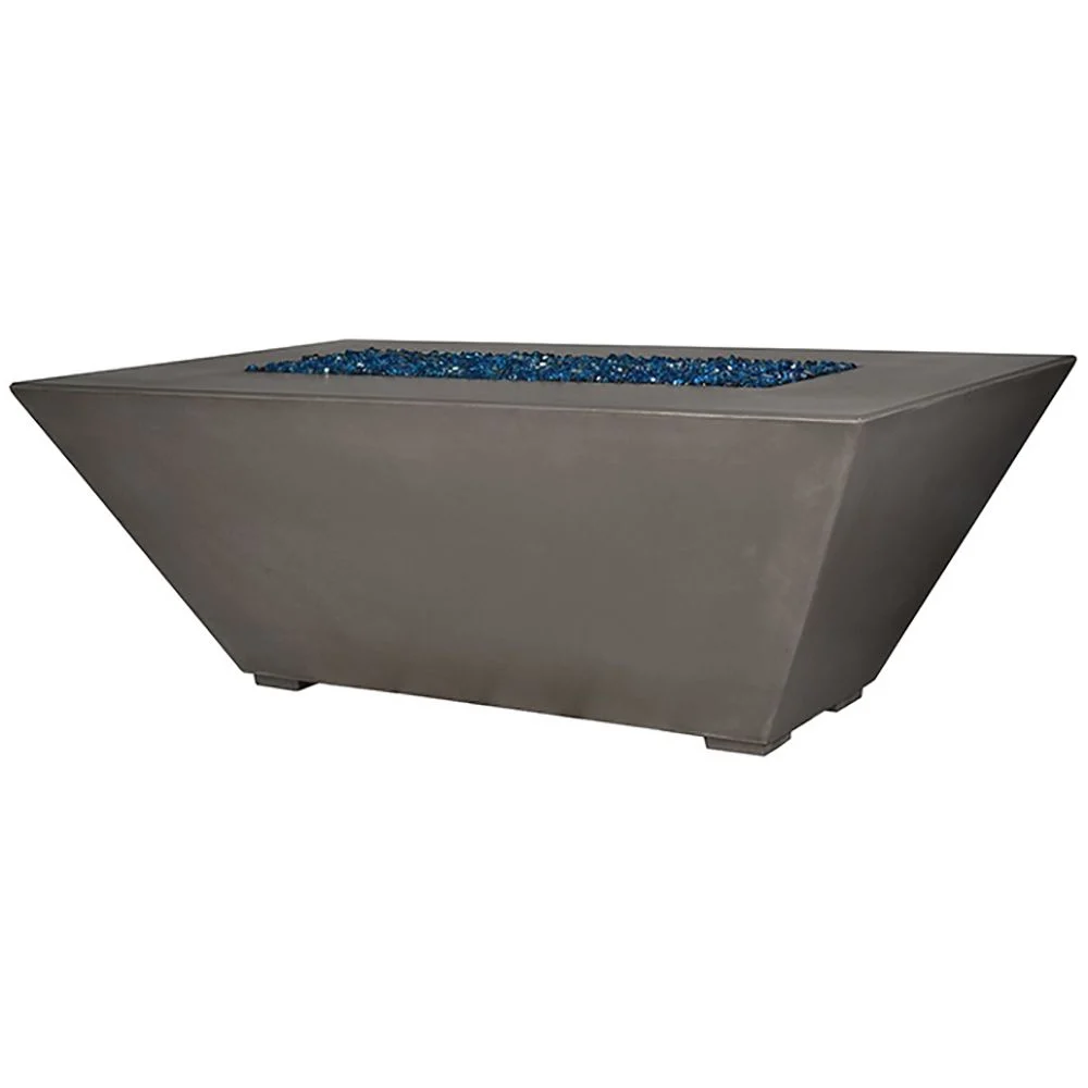 Fire by Design 60" Geo Rectangle Dark Walnut Finish Natural Gas Fire Pit Table - Match Light