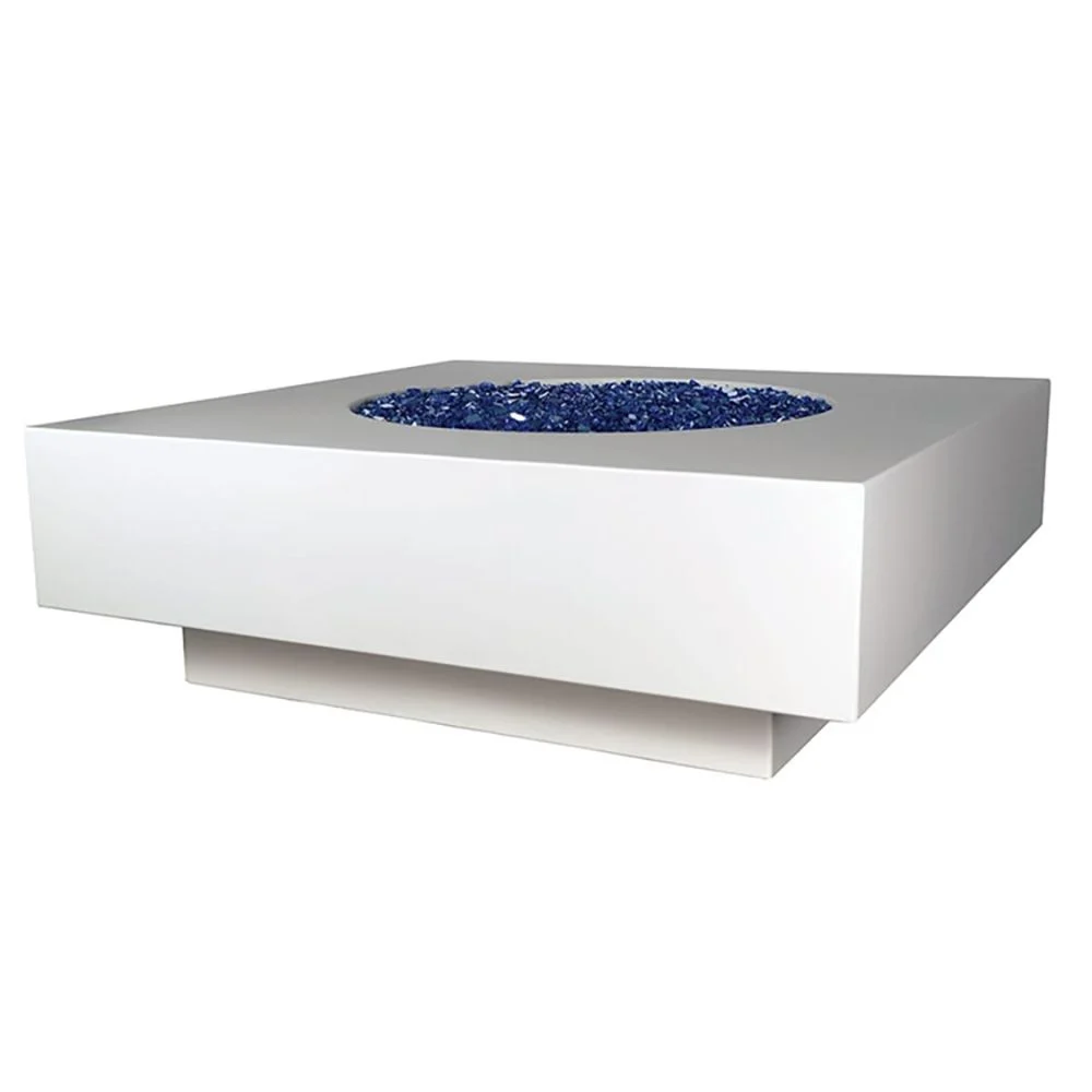Fire by Design 60" Midway Square Morning Fog Finish Propane Fire Pit Table - Match Light
