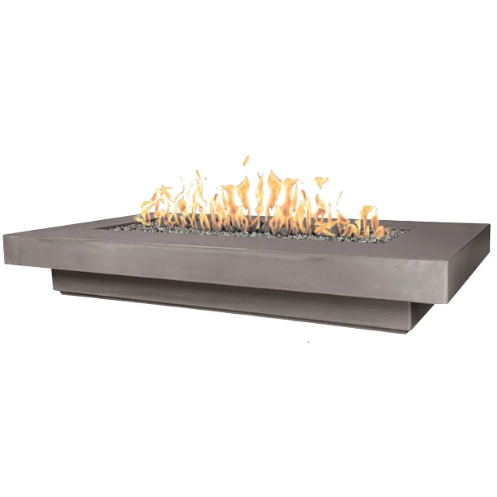 Fire by Design 72" Midway Low Rectangle Deep Amber Finish Propane Fire Pit Table - 24VAC AWEIS With Field Serviceable Pilot Burner