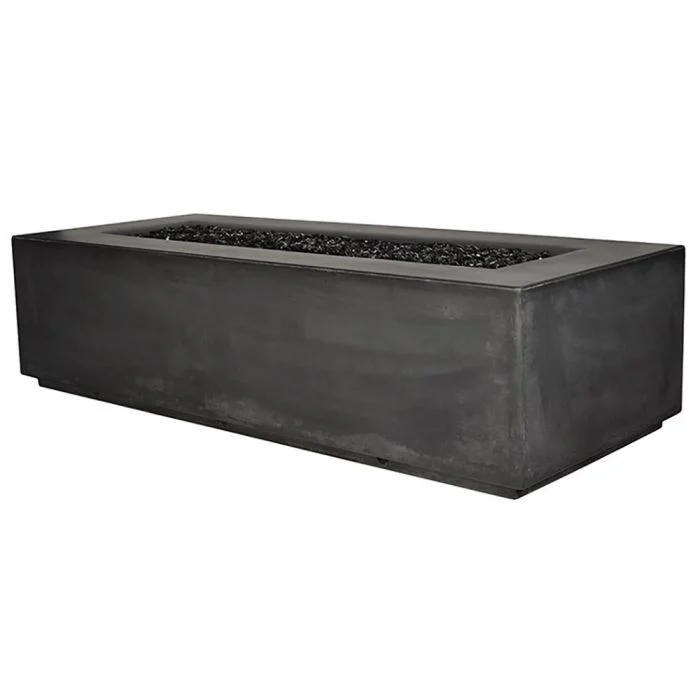 Fire by Design 78" Aura Rectangle Morning Fog Finish Natural Gas Fire Pit Table - 24VAC AWEIS With Field Serviceable Pilot Burner