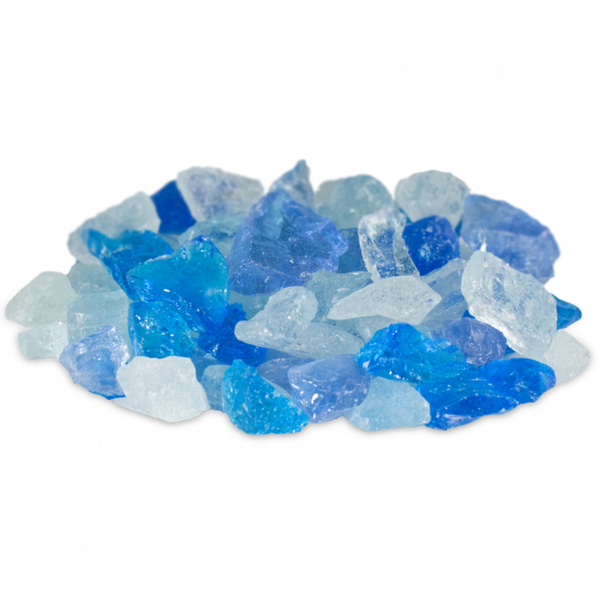 Firegear 10 Lbs. Large Light Blue Reflective Broken Fire Glass