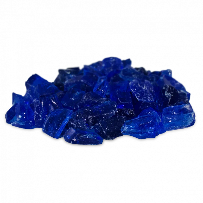 Firegear 80 Lbs. Large Dark Blue Reflective Broken Fire Glass