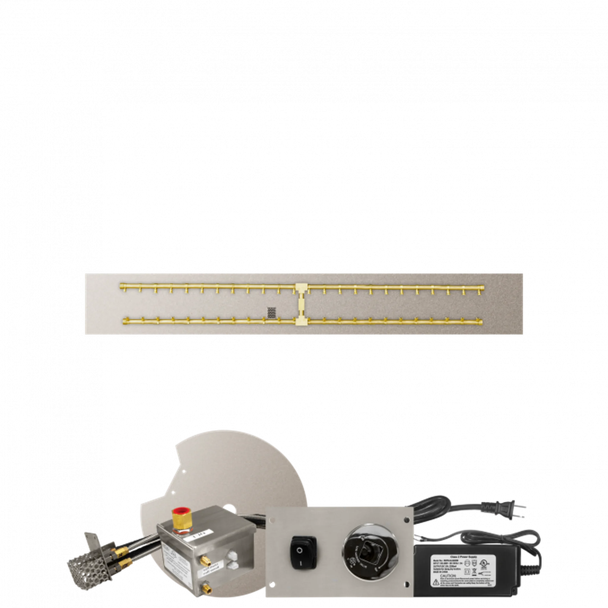 Firegear Pro Series 72" x 10" Linear Flat Pan Natural Gas Fire Pit H Burner System With All Weather Electronic Ignition System