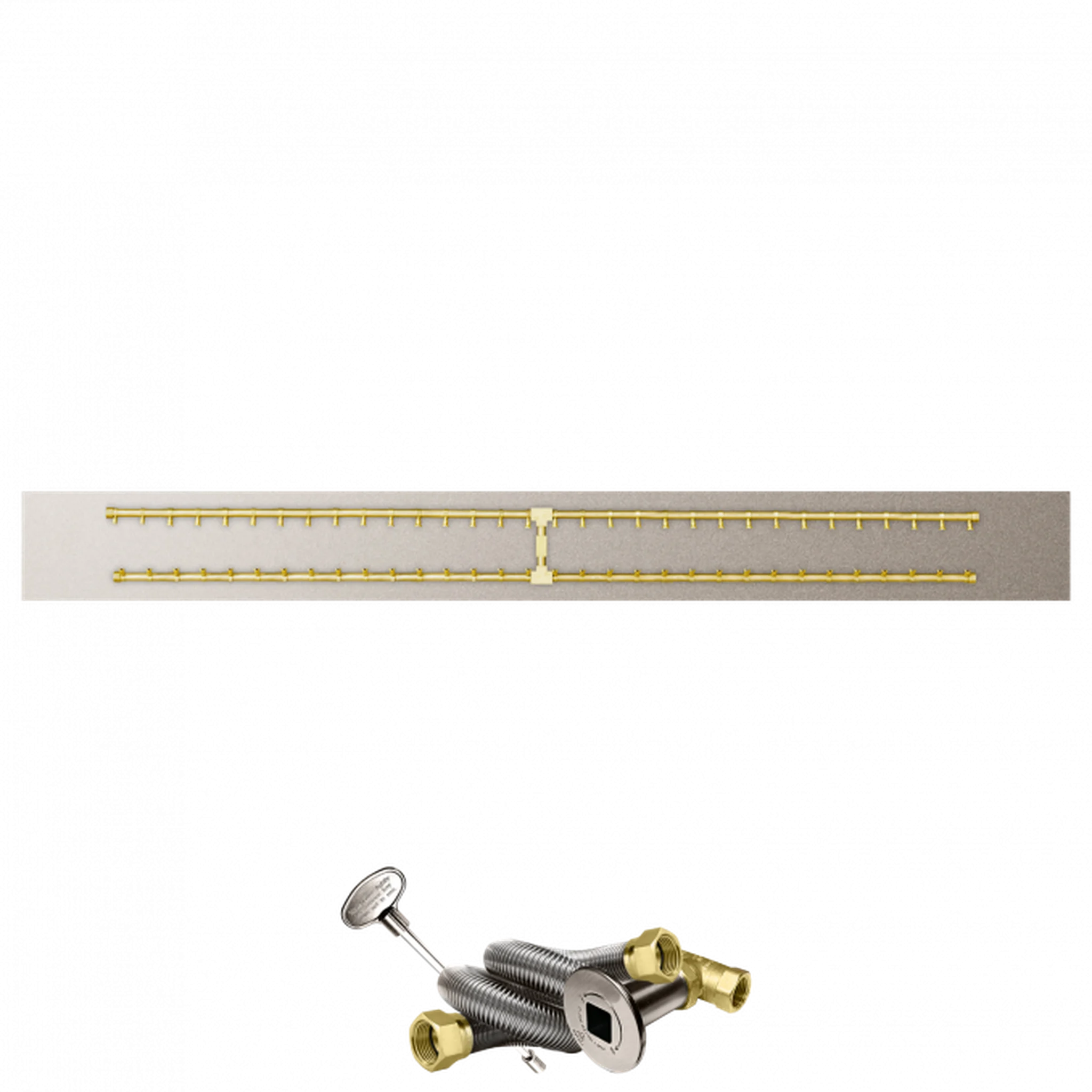 Firegear Pro Series 96" x 10" Linear Flat Pan Natural Gas Fire Pit H Burner System With Match Throw Ignition System