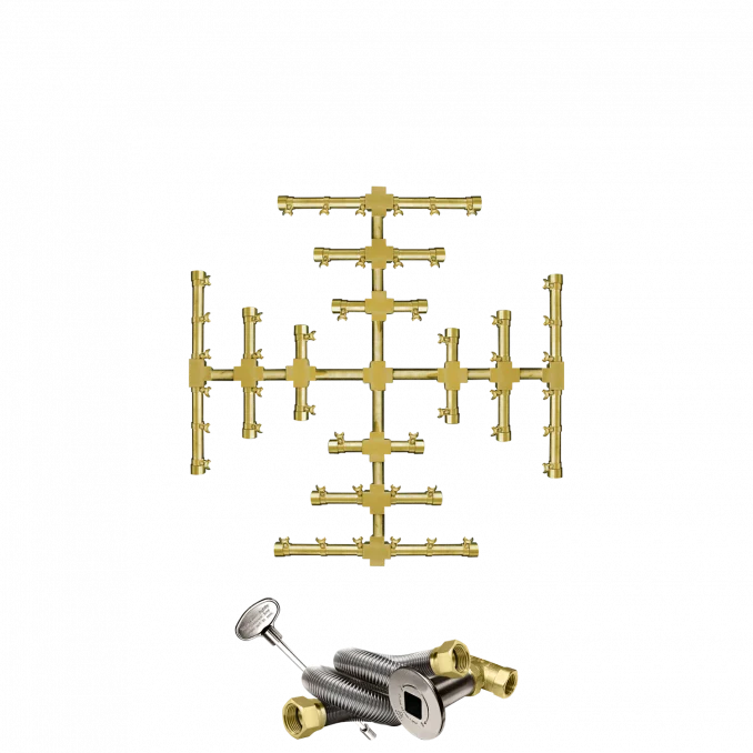 Firegear Pro Series Snowflake 25" Brass Natural Gas Fire Pit Burner Kit