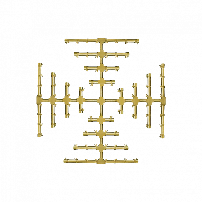 Firegear Pro Series Snowflake 32" Brass Natural Gas Fire Pit Burner