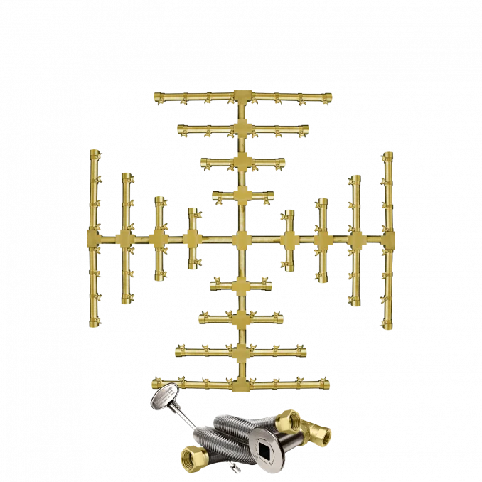 Firegear Pro Series Snowflake 32" Brass Propane Gas Fire Pit Burner Kit
