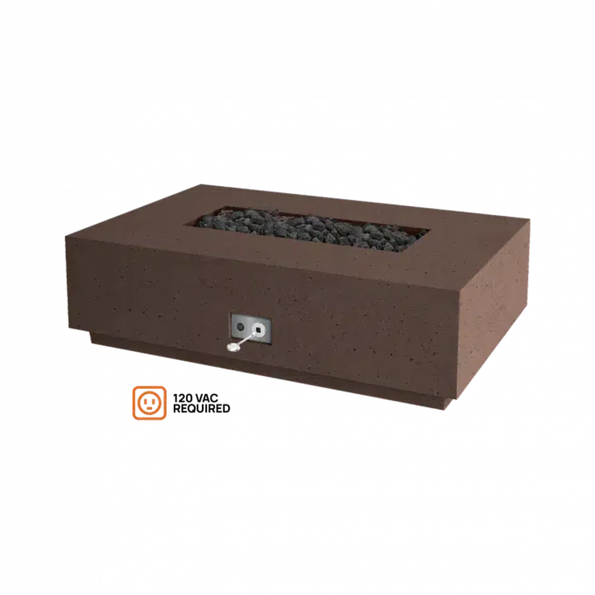 Firegear Sanctuary 1 56" Chocolate Rectangular Stainless Steel Propane Gas Fire Table With All Weather Electronic Ignition System