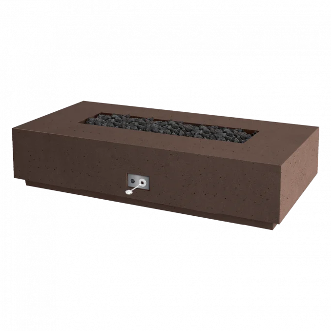 Firegear Sanctuary 76 76" Chocolate Rectangular Stainless Steel Natural Gas Fire Table With Match Throw Ignition System