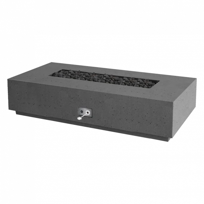 Firegear Sanctuary 76 76" Slate Rectangular Stainless Steel Natural Gas Fire Table With Match Throw Ignition System