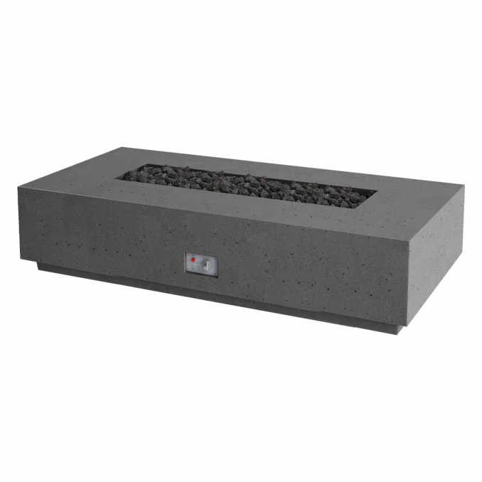Firegear Sanctuary 76 76" Slate Rectangular Stainless Steel Natural Gas Fire Table With Thermocouple Piloted Safety Ignition System
