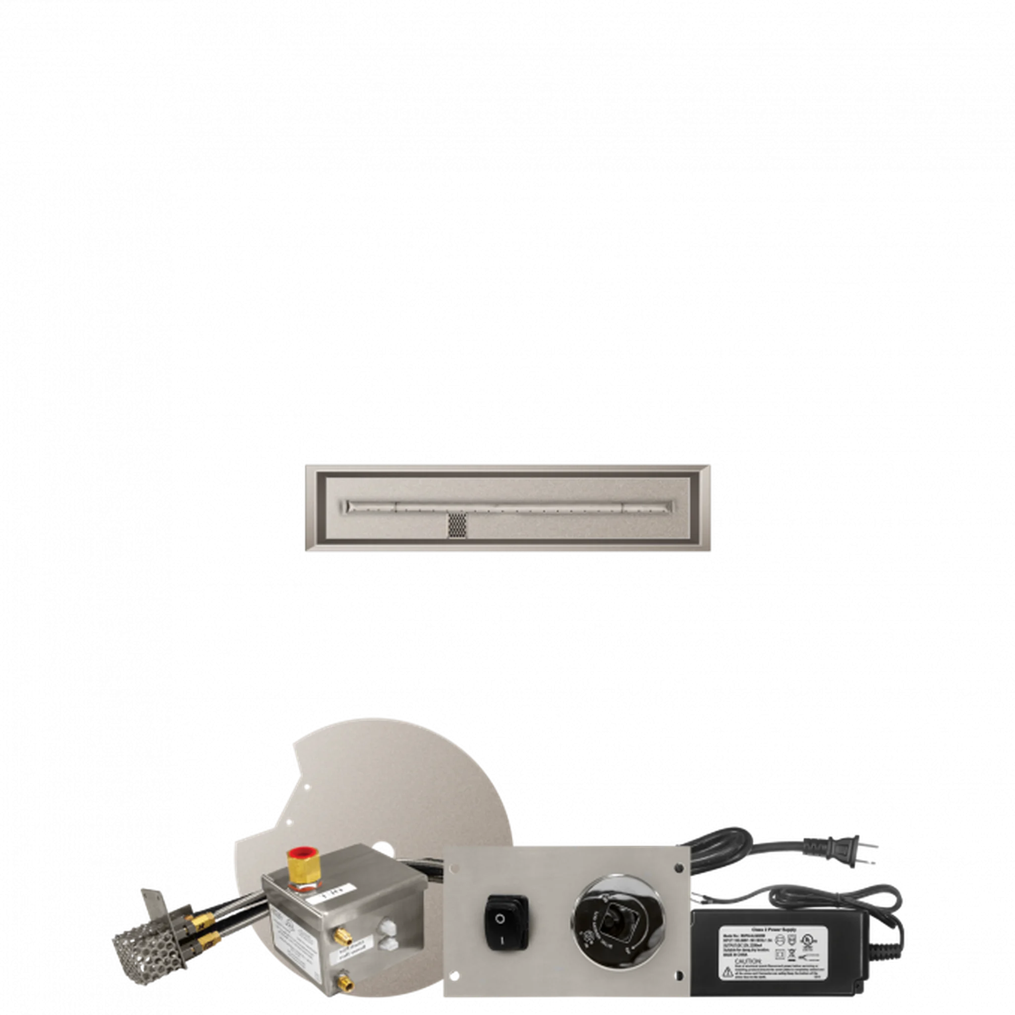 Firegear Stainless Steel Series 36" x 6" Linear Drop-In Pan Propane Gas Fire Pit T Burner System With All Weather Electronic Ignition System