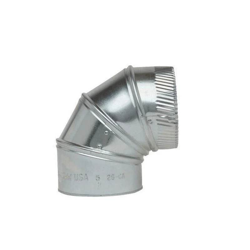 Gray Metal 6" Galvanized GALEL-6-90 Connector Pipe 90-Degree Elbow