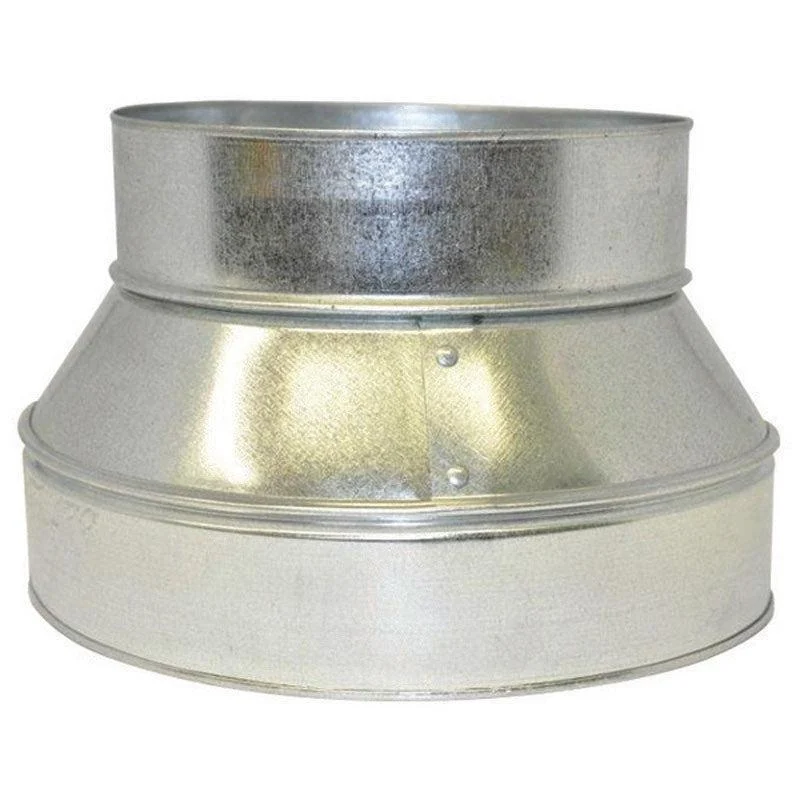 Gray Metal 7" X 6" Galvanized GALRDI-76 Connector Pipe Reducer/Increaser