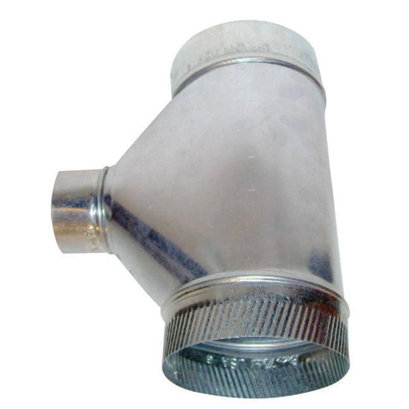Gray Metal 8" x 8" x 4" Galvanized GALT84 Connector Pipe Reducing Tee