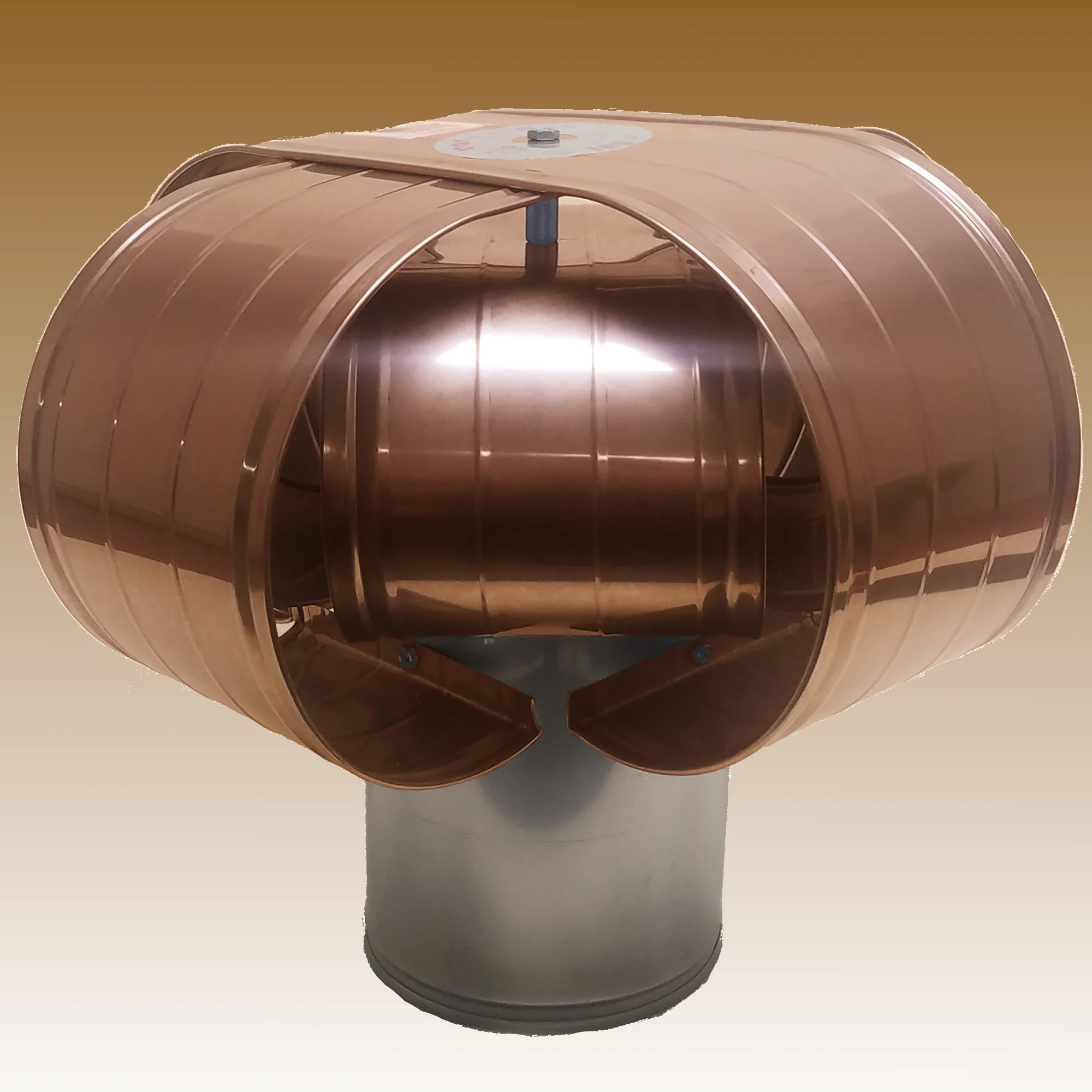 ICP Vacu-Stack 16" Lid 9" Inner Diameter Copper Wind Chimney Cap