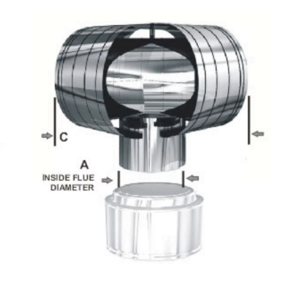 ICP Vacu-Stack RainSeal 13" Lid 5.5" Inner Diameter Stainless Steel Chimney Cap