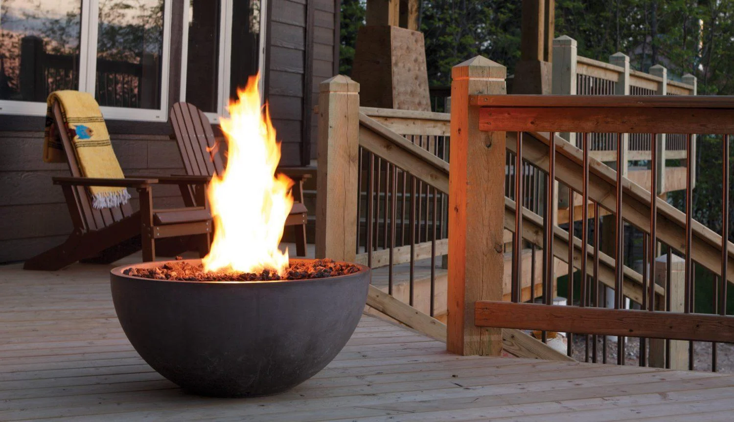 Kingsman 30" Concrete Smooth Grey Fire Bowl for FP2085 Fire Pit