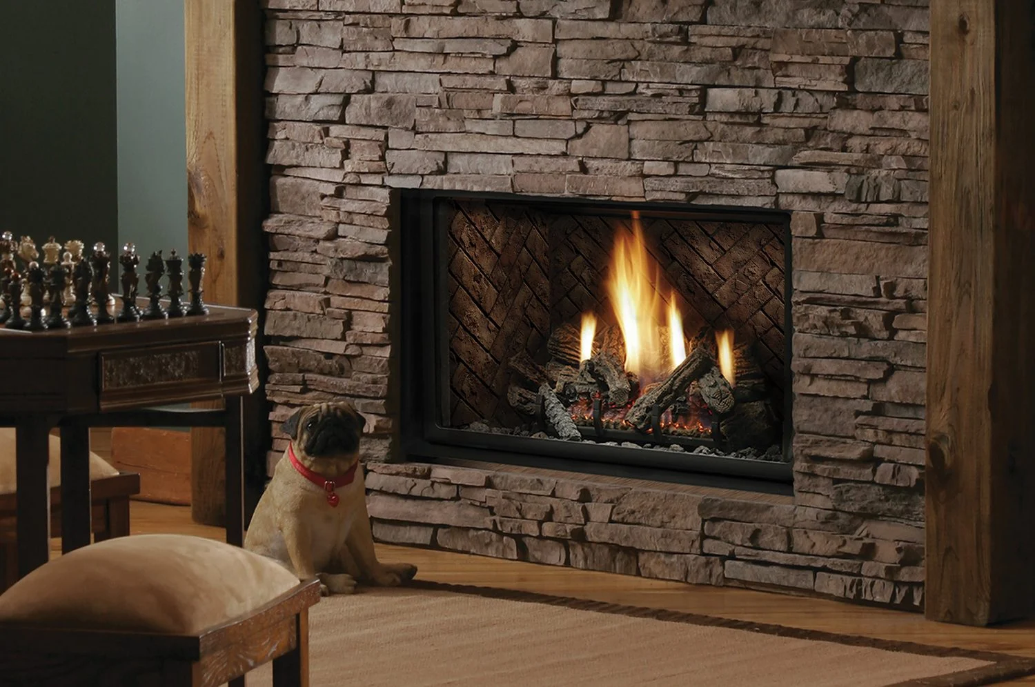 Kingsman HBZDV4224 42" Zero Clearance Millivolt Control, Propane Gas Direct Vent Fireplace