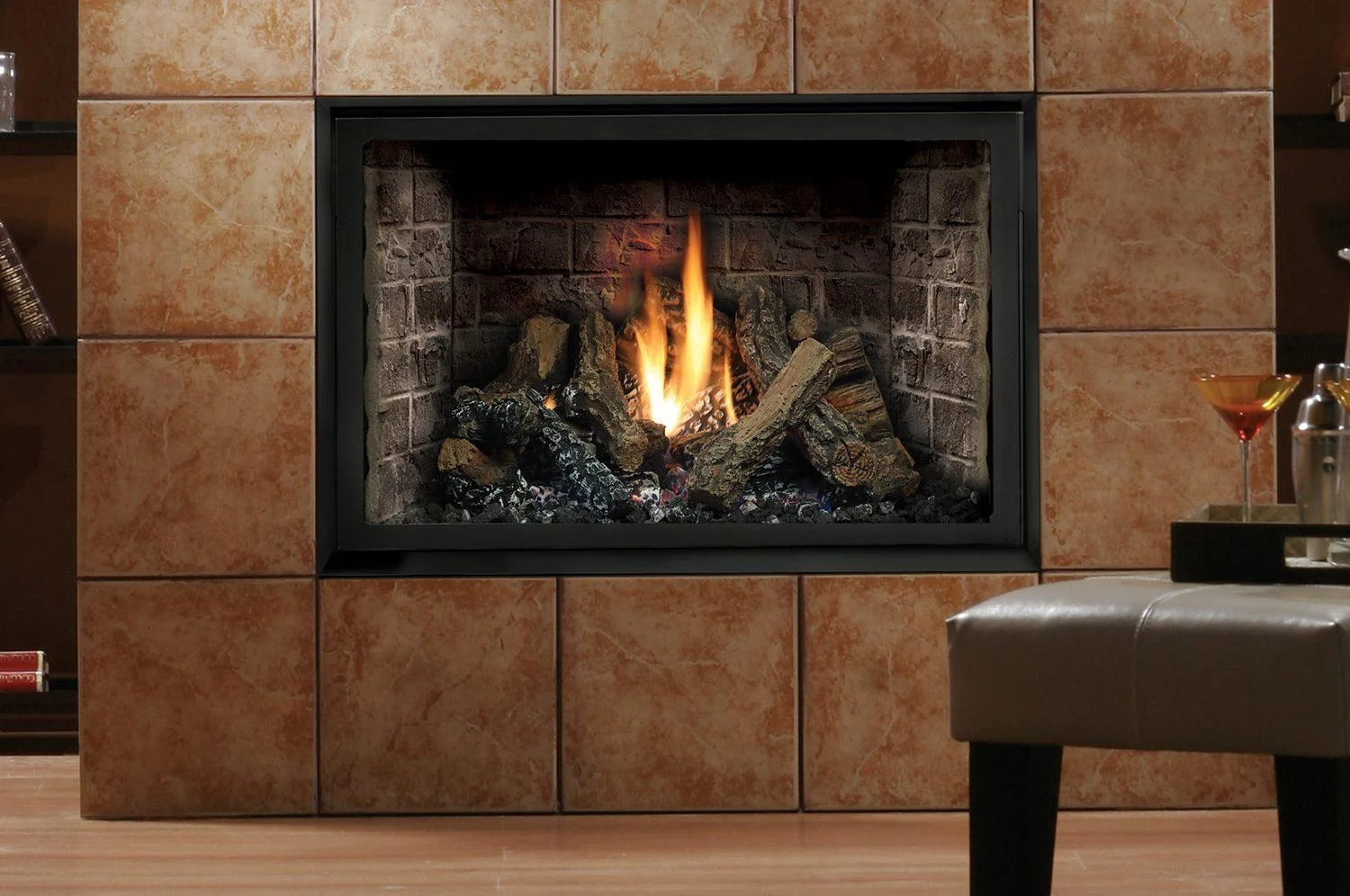 Kingsman HBZDV4228 42" Zero Clearance Millivolt Control, Propane Gas Direct Vent Fireplace