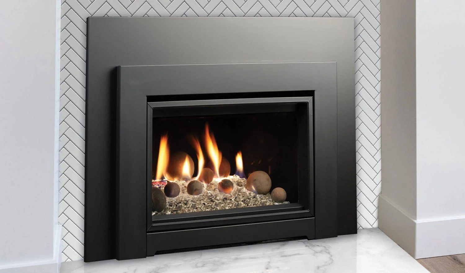 Kingsman IDV24 24" Millivolt Control, Natural Gas Direct Vent Fireplace Insert