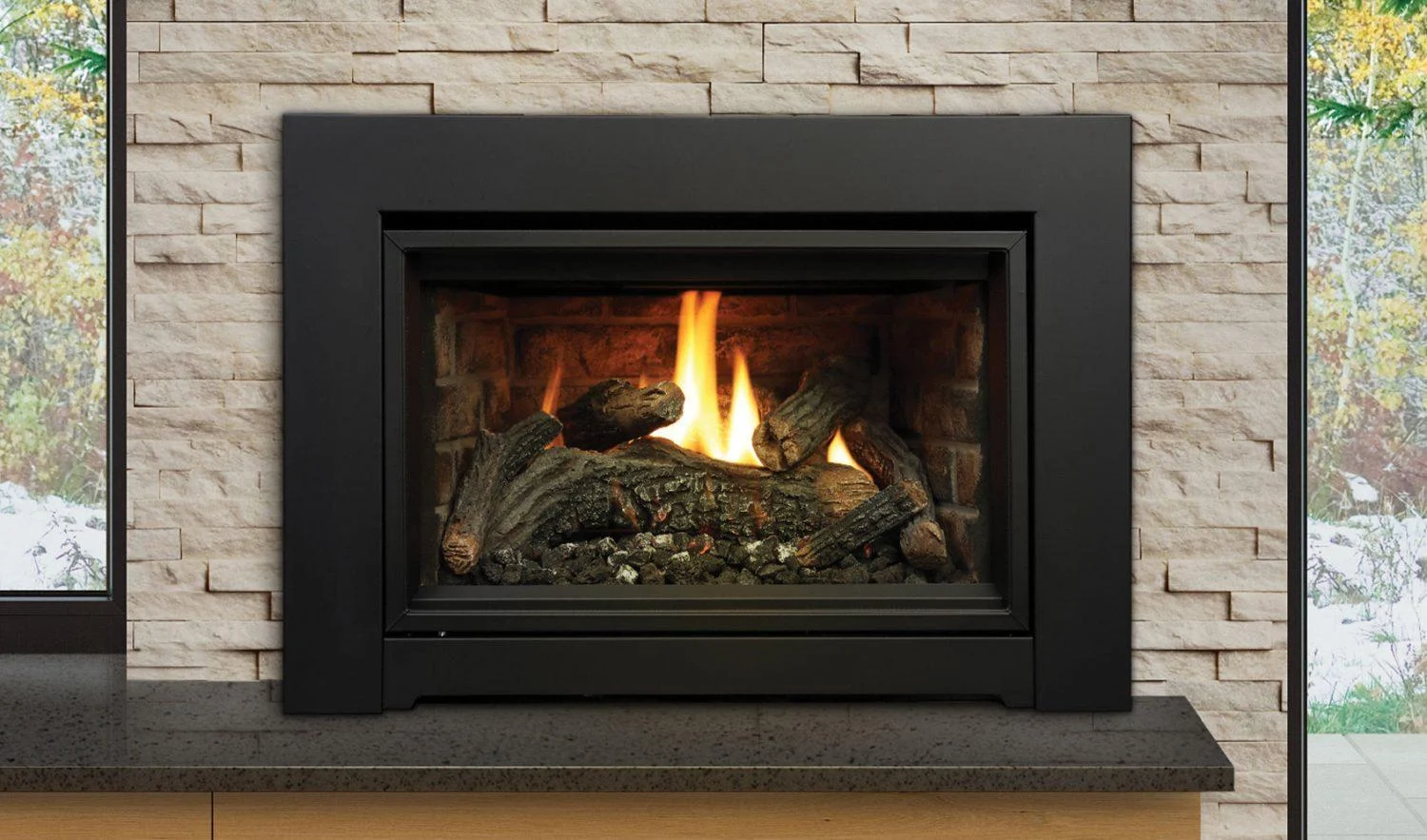Kingsman IDV24 24" Intermittent Pilot Control Proflame 1, Natural Gas Direct Vent Fireplace Insert