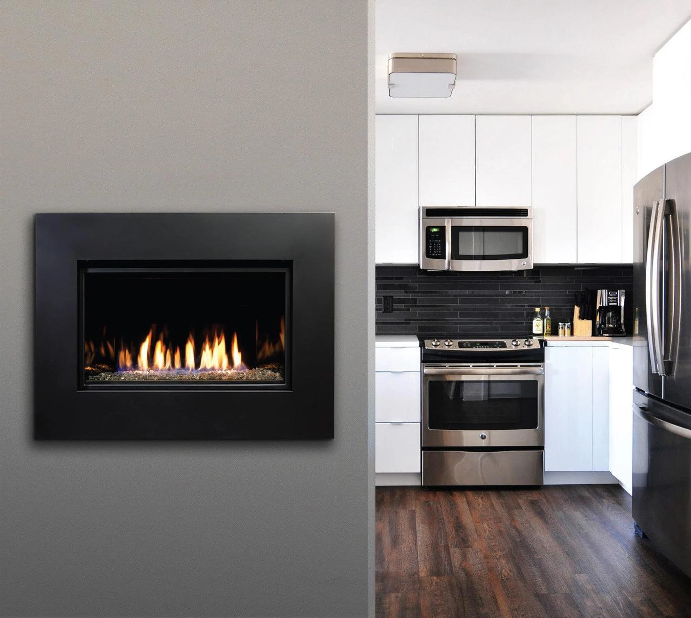 Kingsman ZCVRB3622 36" Zero Clearance Intermittent Pilot Control, Propane Gas Direct Vent Linear Fireplace