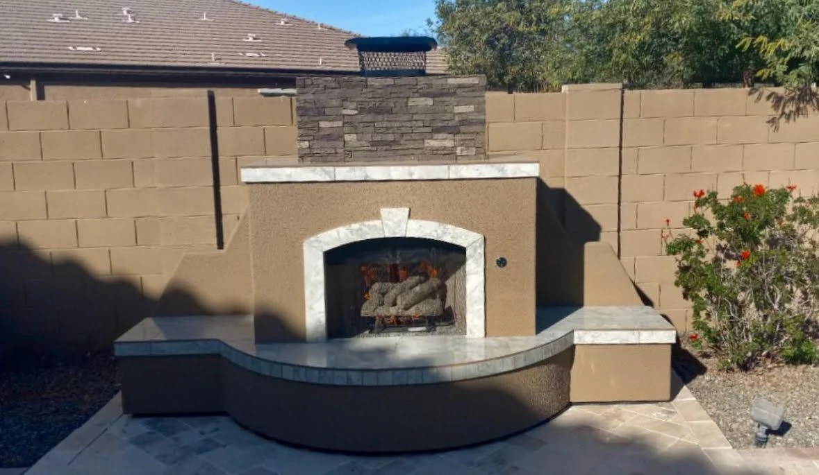 Kokomo Grills Santa Fe 120" Natural Gas Outdoor Straight Fireplace
